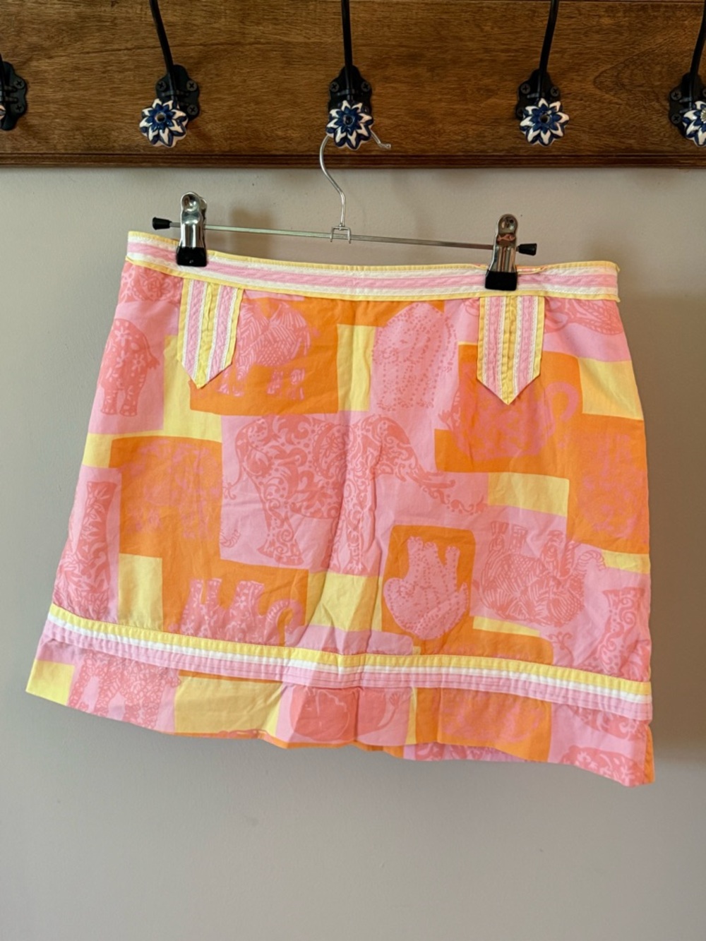 Lilly Pulitzer Jubilee collection Pink & Yellow Patchwork Skort